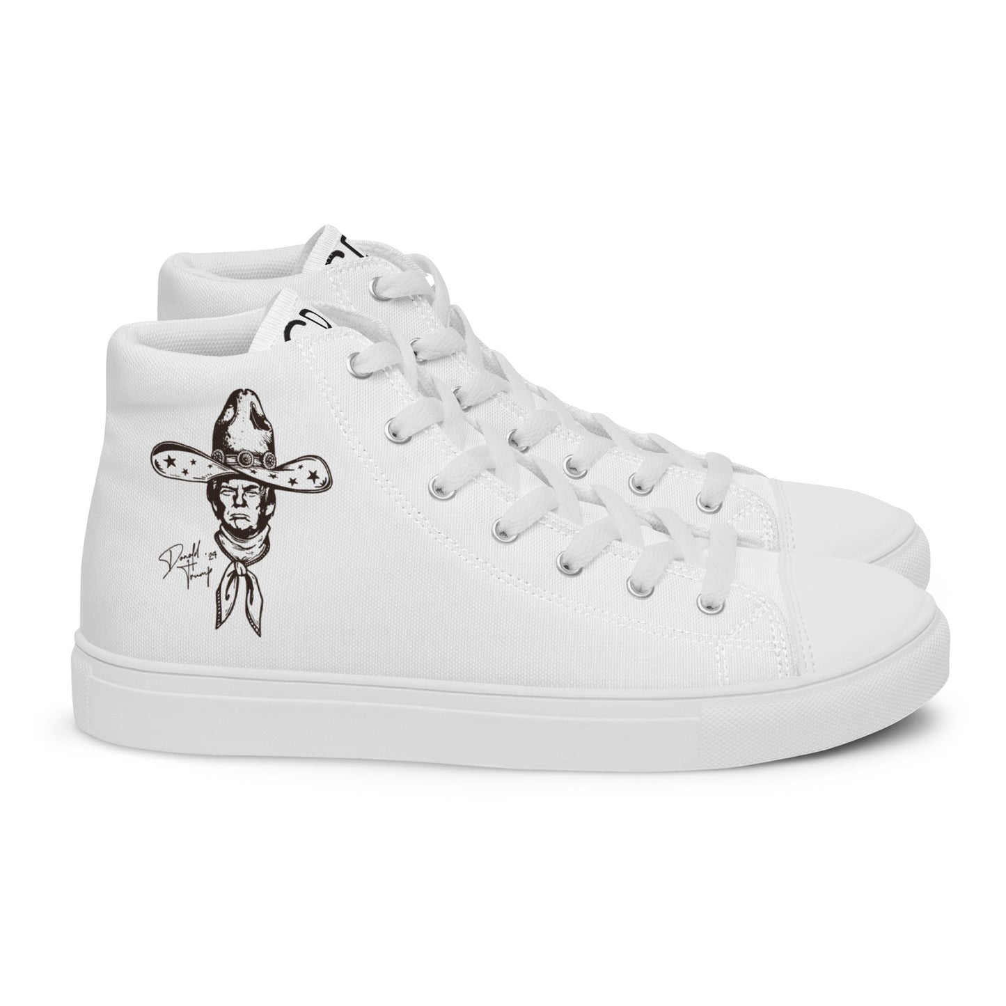 Cowboy Trump Men’s high top canvas shoes