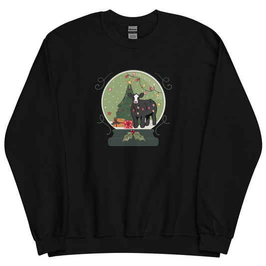 Unisex Sweatshirt Steer Snow Globe