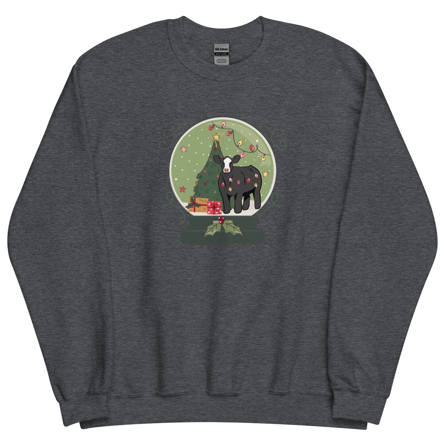 Unisex Sweatshirt Steer Snow Globe