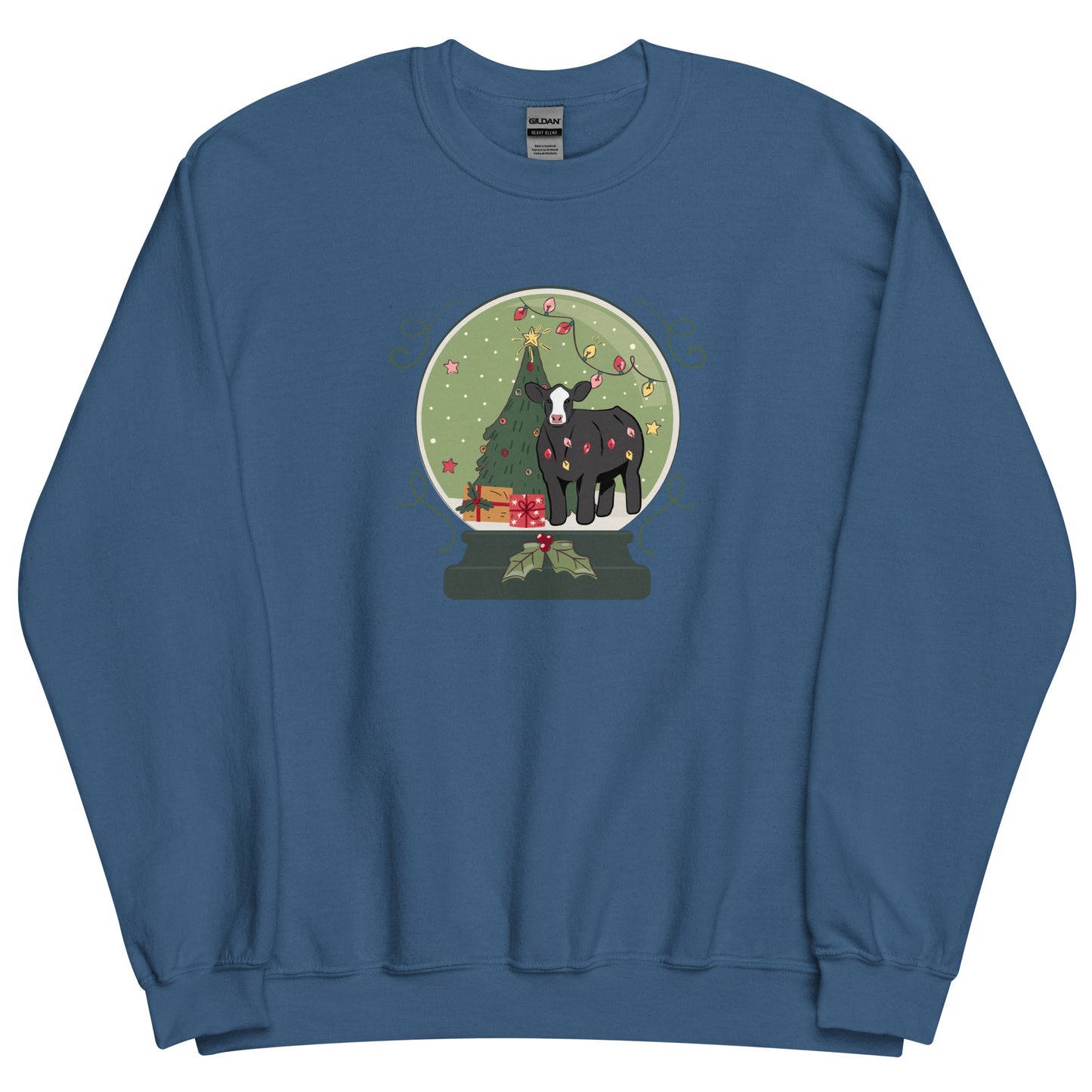 Unisex Sweatshirt Steer Snow Globe