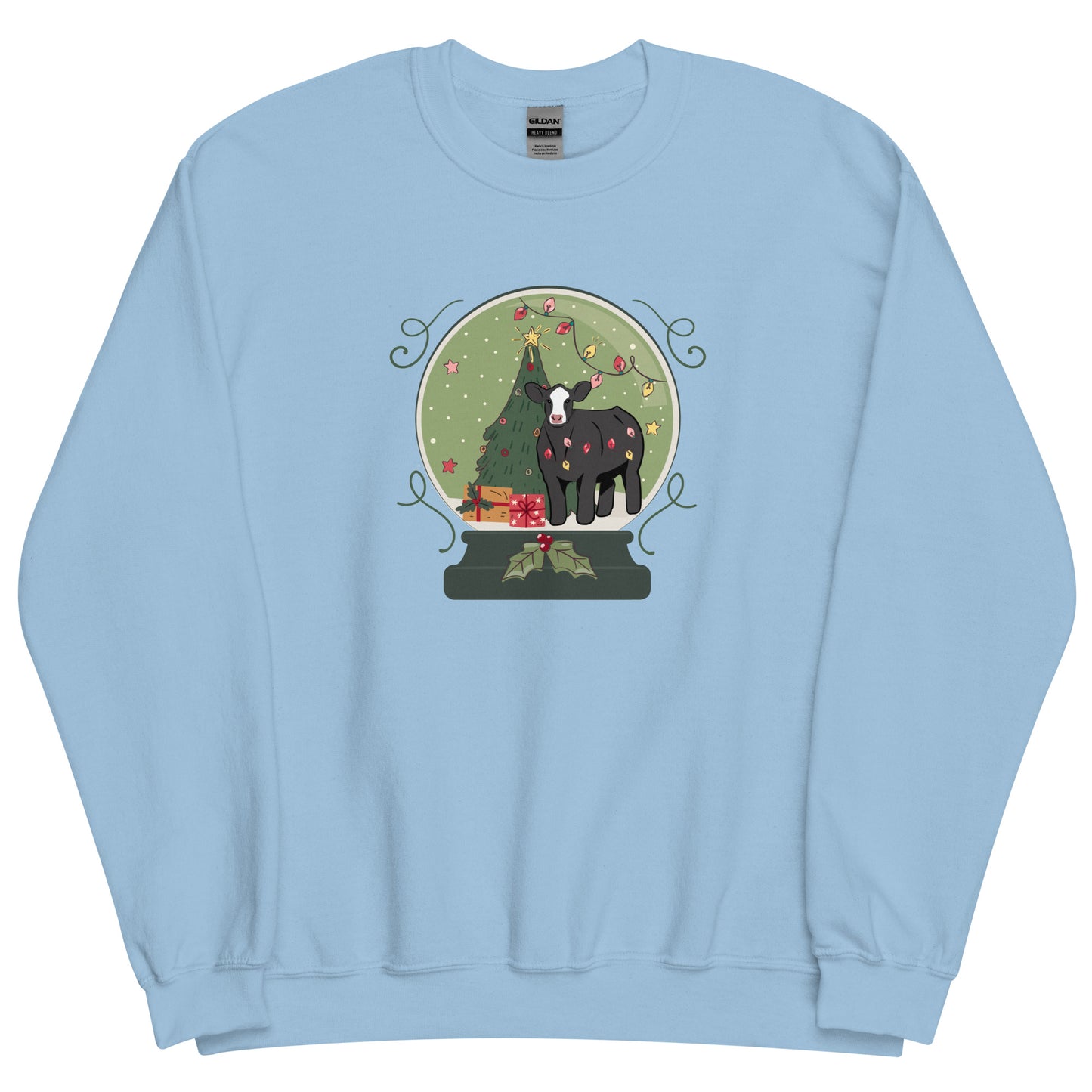 Unisex Sweatshirt Steer Snow Globe