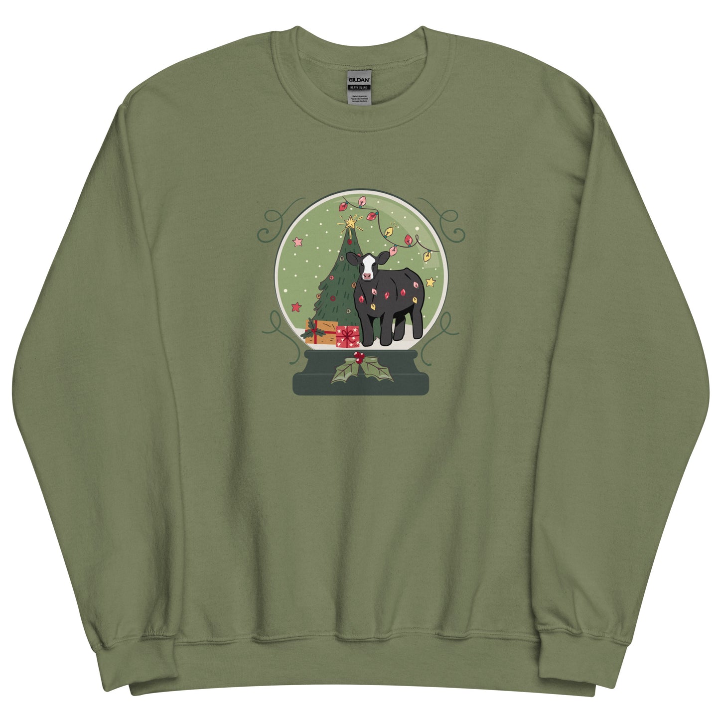 Unisex Sweatshirt Steer Snow Globe