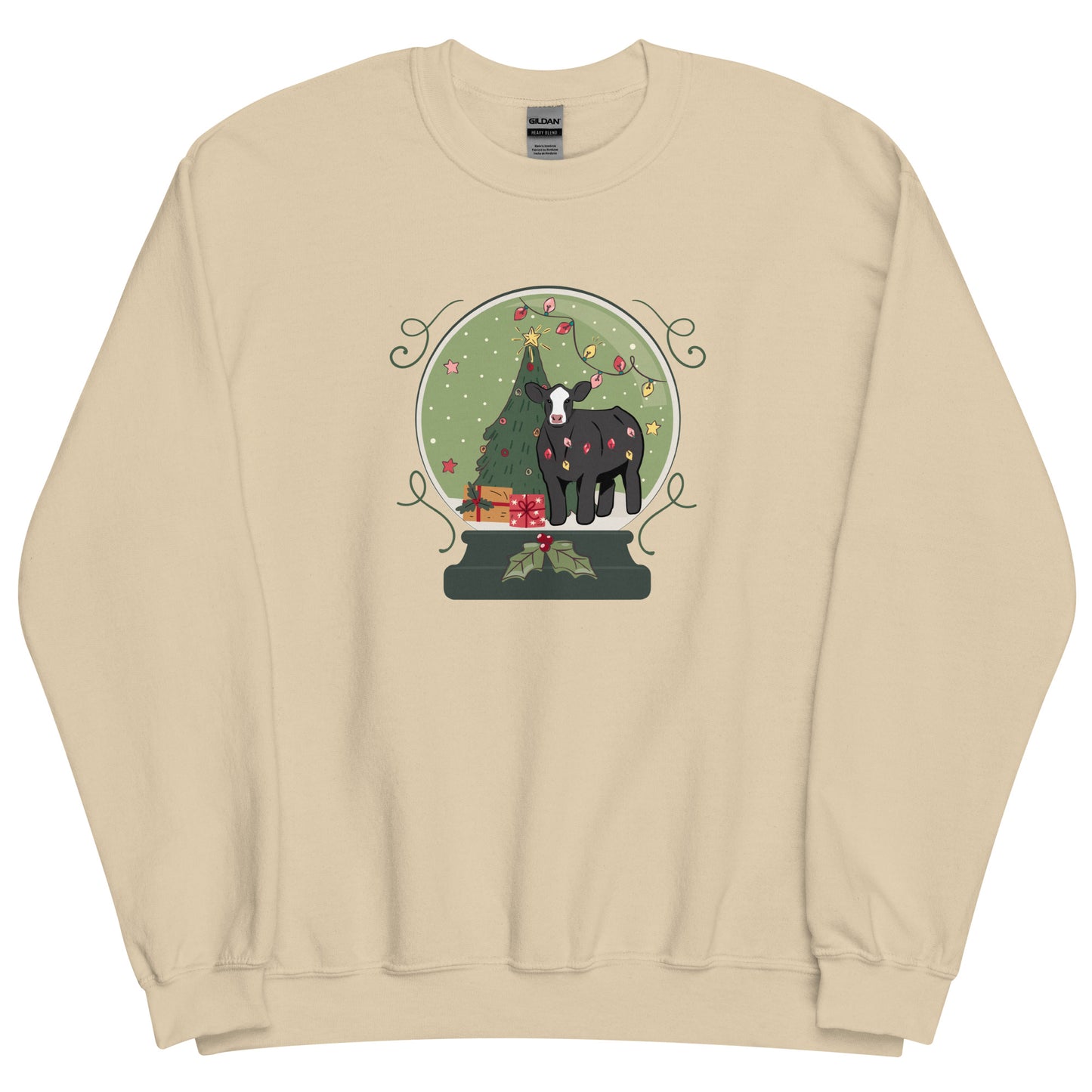 Unisex Sweatshirt Steer Snow Globe