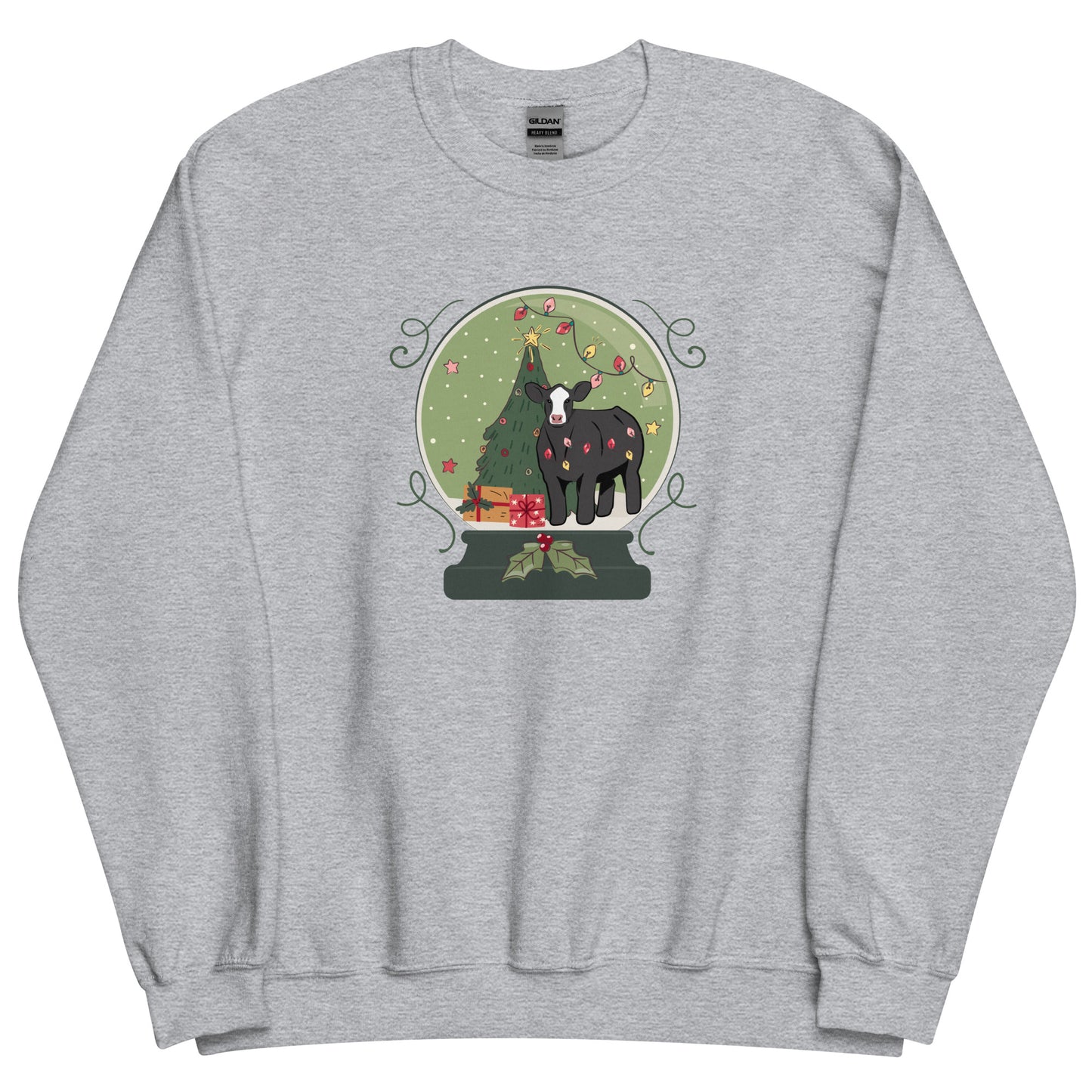 Unisex Sweatshirt Steer Snow Globe