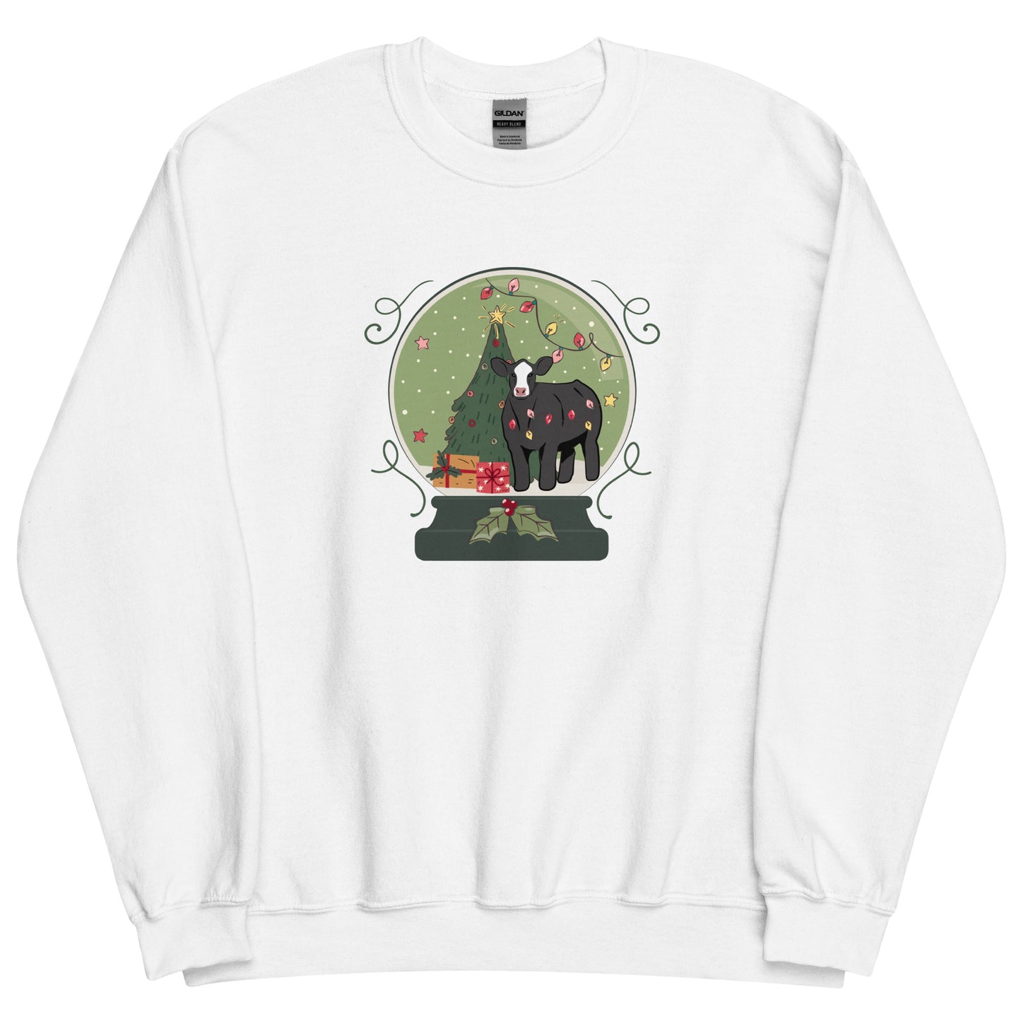 Unisex Sweatshirt Steer Snow Globe