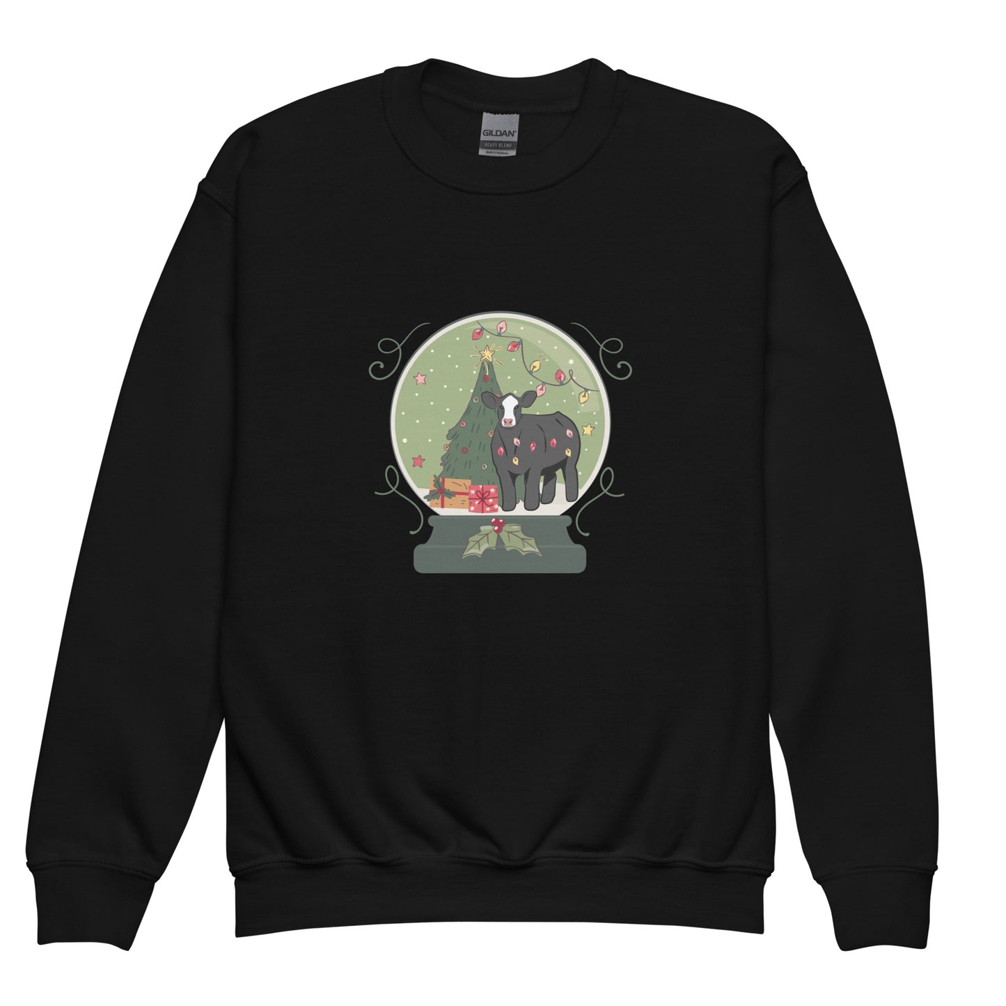 Youth crewneck sweatshirt Steer Snow Globe