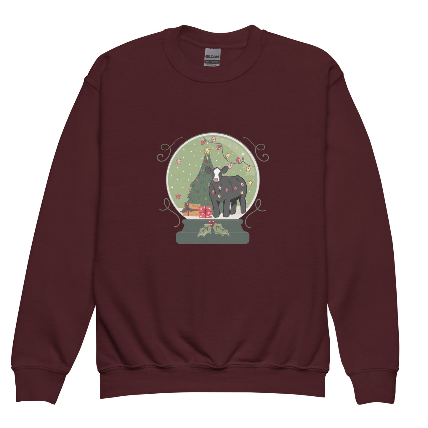 Youth crewneck sweatshirt Steer Snow Globe