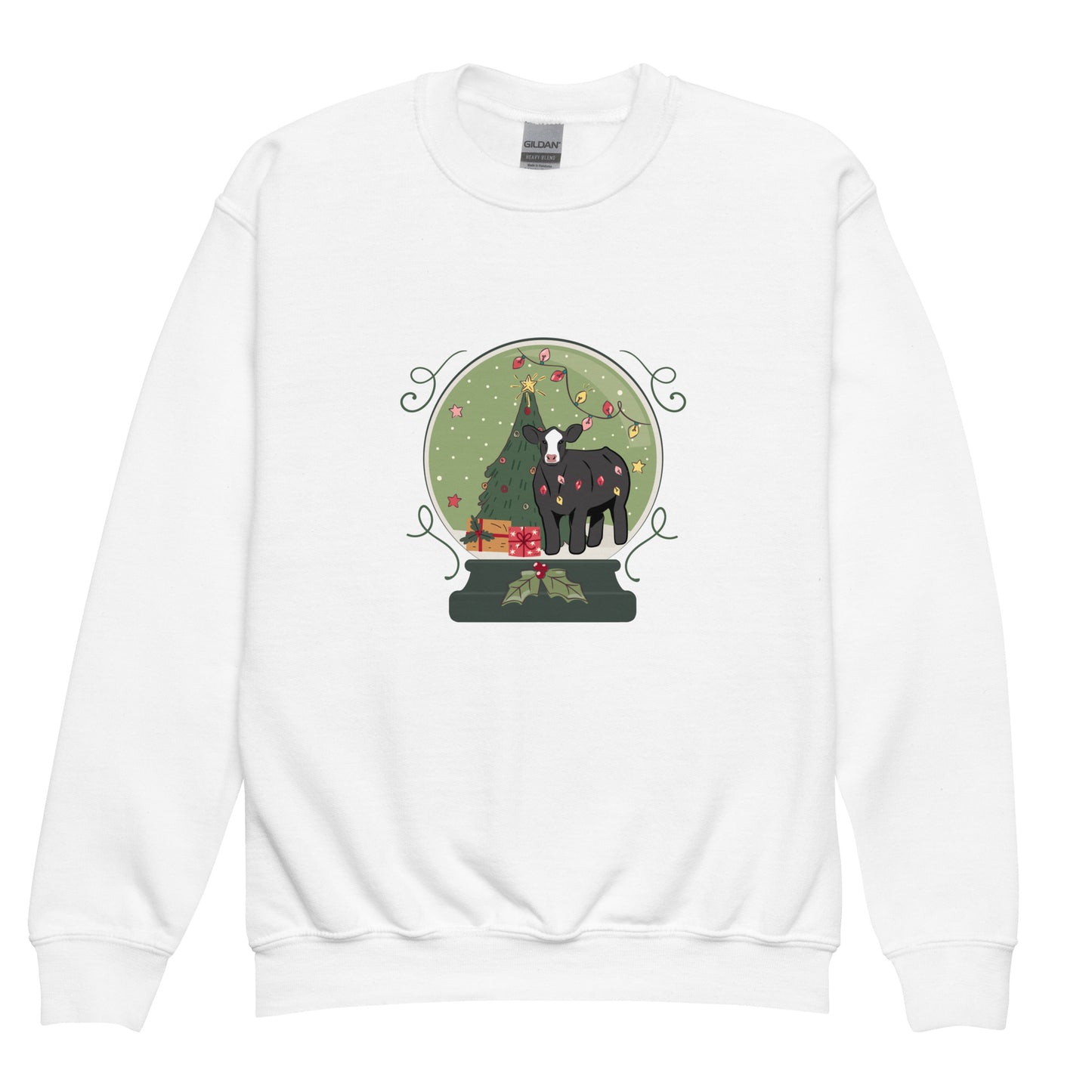 Youth crewneck sweatshirt Steer Snow Globe